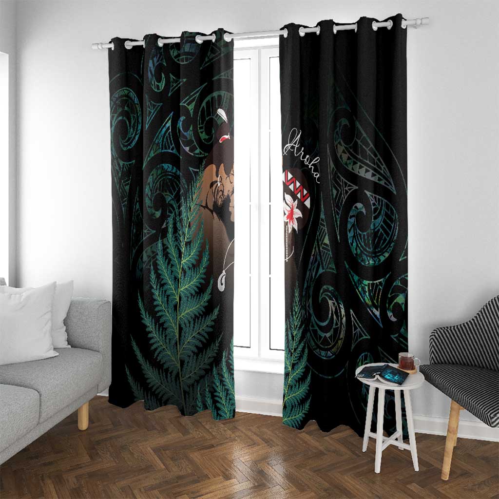 Maori Hongi Valentine Window Curtain Aroha Ahau Ki A Koe