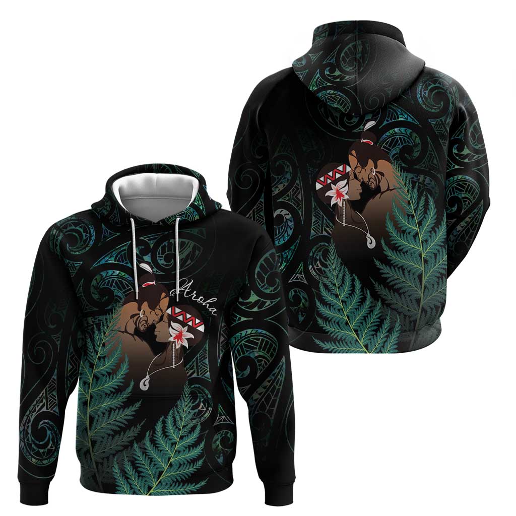 Maori Hongi Valentine Zip Hoodie Aroha Ahau Ki A Koe