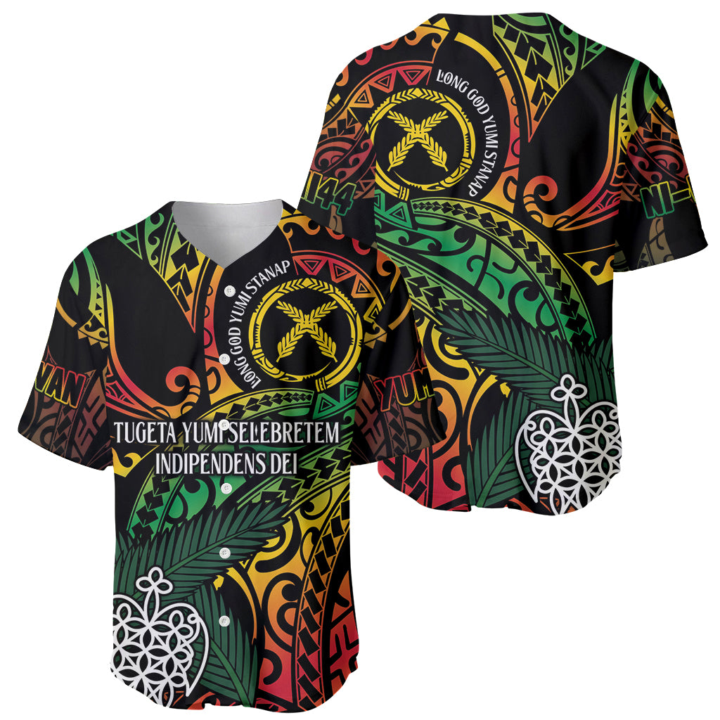 Vanuatu Indipendens Dei Baseball Jersey Mix Traditional Sand Drawing