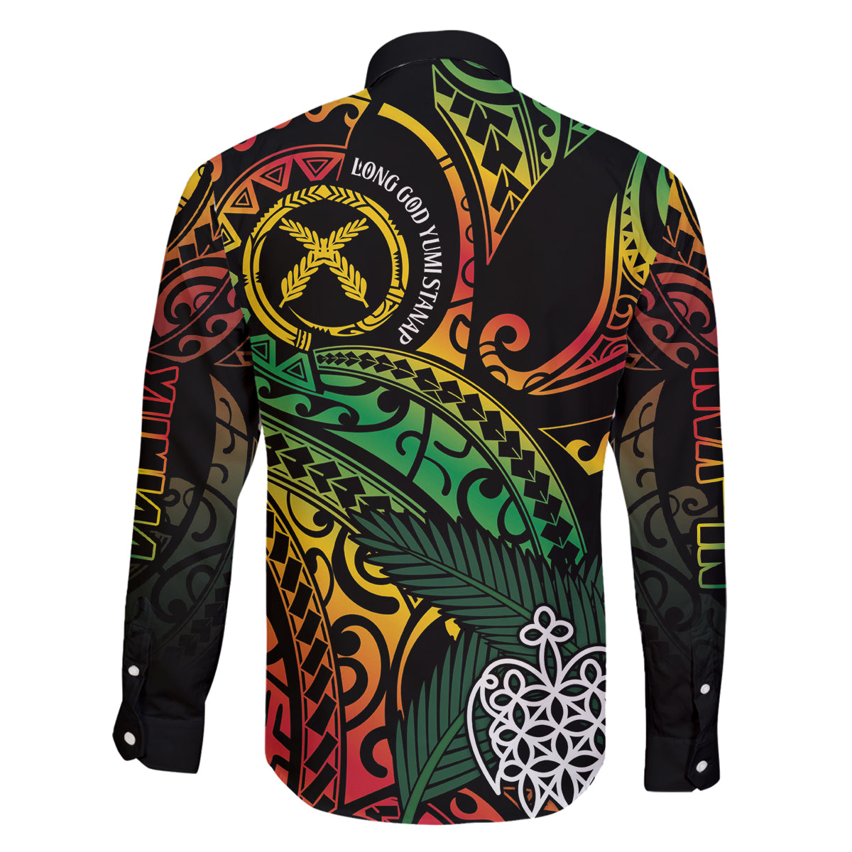 Vanuatu Indipendens Dei Family Matching Off The Shoulder Long Sleeve Dress and Hawaiian Shirt Mix Traditional Sand Drawing