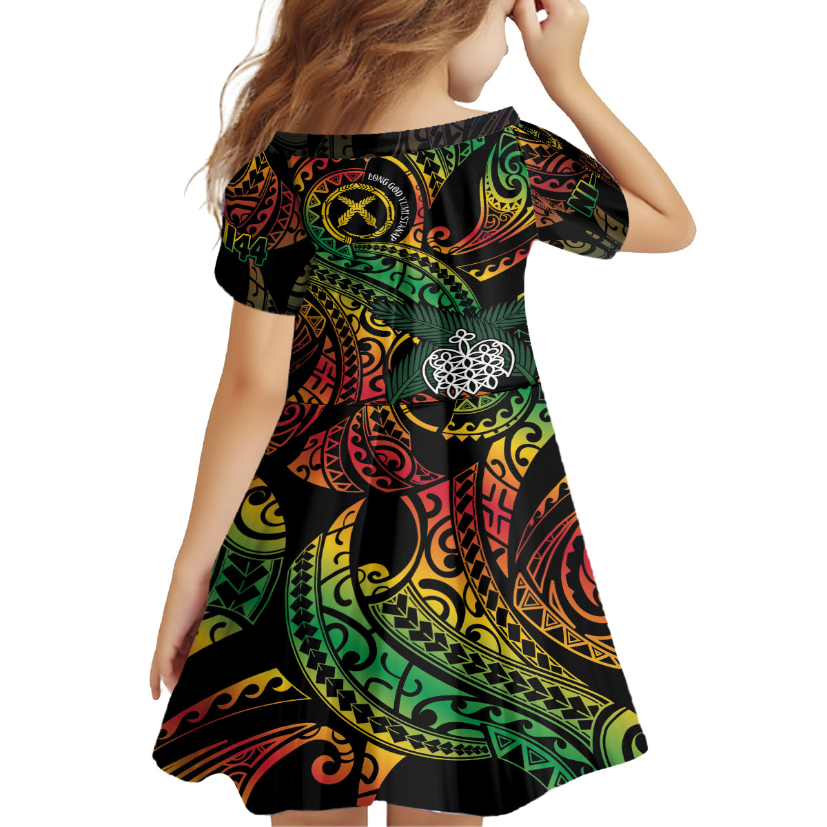 Vanuatu Indipendens Dei Family Matching Tank Maxi Dress and Hawaiian Shirt Mix Traditional Sand Drawing