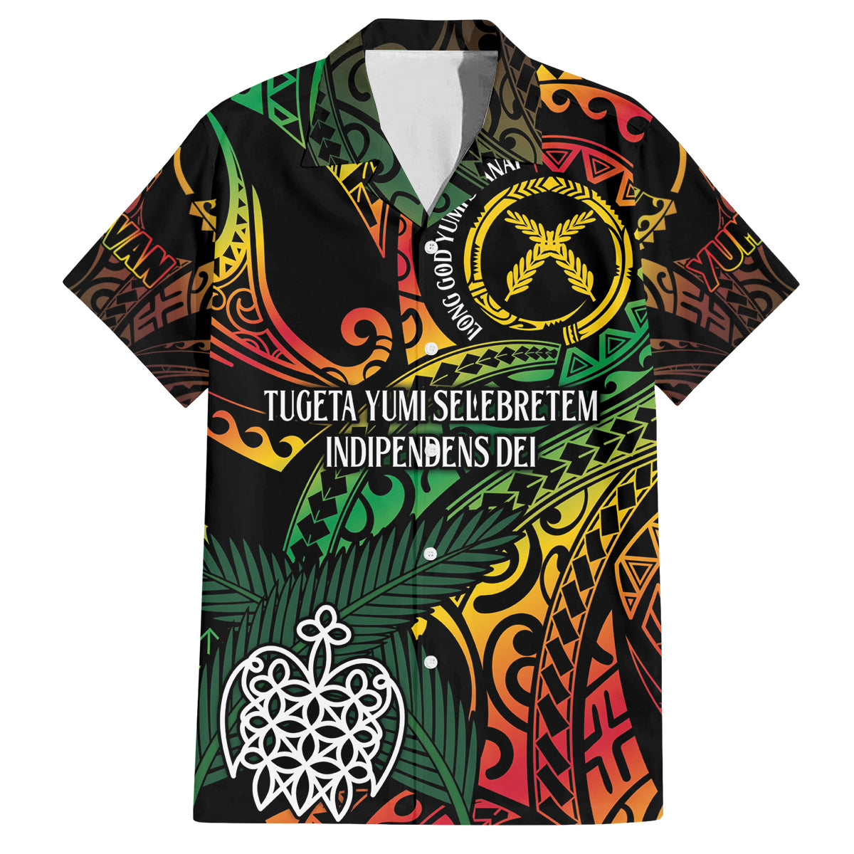 Vanuatu Indipendens Dei Family Matching Tank Maxi Dress and Hawaiian Shirt Mix Traditional Sand Drawing