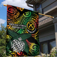 Vanuatu Indipendens Dei Garden Flag Mix Traditional Sand Drawing