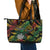Vanuatu Indipendens Dei Leather Tote Bag Mix Traditional Sand Drawing