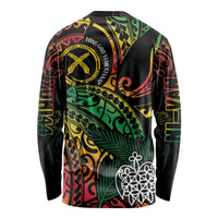 Vanuatu Indipendens Dei Long Sleeve Shirt Mix Traditional Sand Drawing