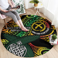 Vanuatu Indipendens Dei Round Carpet Mix Traditional Sand Drawing