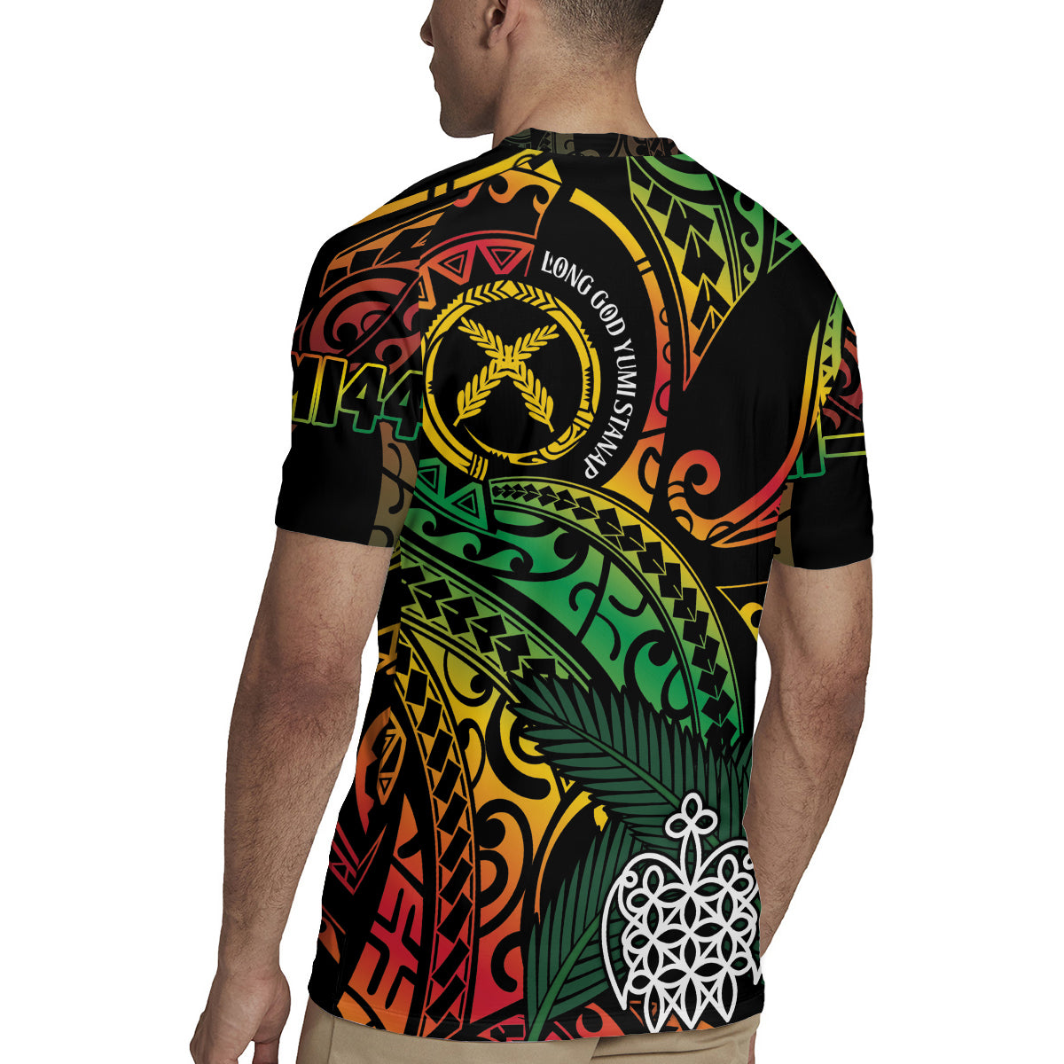 Vanuatu Indipendens Dei Rugby Jersey Mix Traditional Sand Drawing