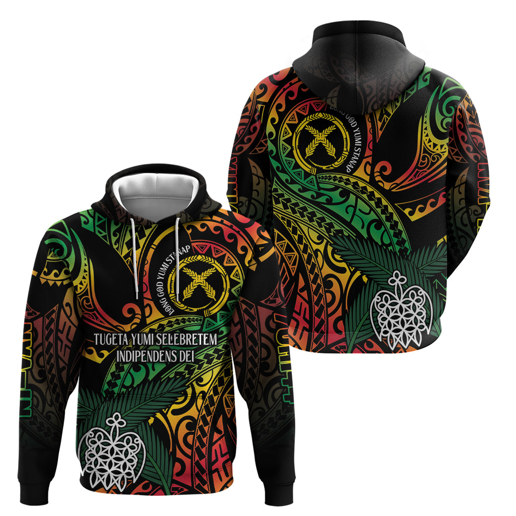 Vanuatu Indipendens Dei Zip Hoodie Mix Traditional Sand Drawing