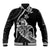 Personalised Guam Baseball Jacket Tribal Turtles Curves Style - Black LT7 Unisex Black - Polynesian Pride