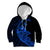 Personalised Guam Kid Hoodie Tribal Turtles Curves Style - Blue LT7 Hoodie Blue - Polynesian Pride