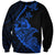 Personalised Guam Sweatshirt Tribal Turtles Curves Style - Blue LT7 Unisex Blue - Polynesian Pride