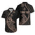 Personalised Guam Hawaiian Shirt Tribal Turtles Curves Style - Brown LT7 - Polynesian Pride
