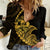 Personalised Guam Women Casual Shirt Tribal Turtles Curves Style - Gold LT7 Female Gold - Polynesian Pride