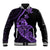 Personalised Guam Baseball Jacket Tribal Turtles Curves Style - Purple LT7 Unisex Purple - Polynesian Pride