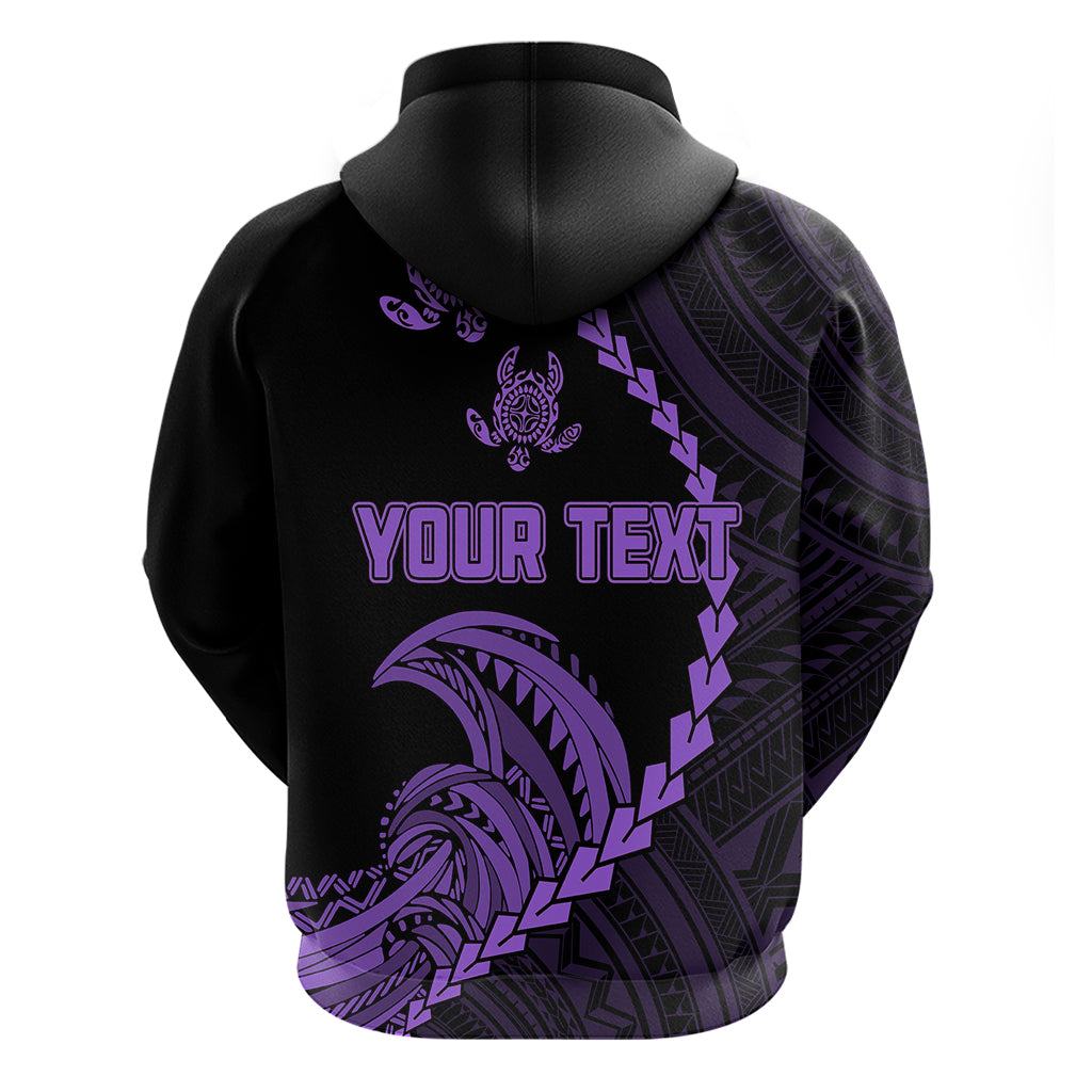 Custom Guam Hoodie Tribal Turtles Curves Style Purple LT7 - Polynesian Pride
