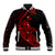 Personalised Guam Baseball Jacket Tribal Turtles Curves Style - Red LT7 Unisex Red - Polynesian Pride