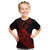 Personalised Guam Kid T Shirt Tribal Turtles Curves Style - Red LT7 Red - Polynesian Pride