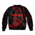 Personalised Guam Sleeve Zip Bomber Jacket Tribal Turtles Curves Style - Red LT7 - Polynesian Pride