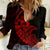 Personalised Guam Women Casual Shirt Tribal Turtles Curves Style - Red LT7 Female Red - Polynesian Pride