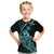 Personalised Guam Kid T Shirt Tribal Turtles Curves Style - Turquoise LT7 Turquoise - Polynesian Pride