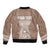 Personalised Guam Bomber Jacket Chamoro Latte Stone Mix Tropical - Brown LT7 - Polynesian Pride