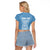 Personalised Guam Raglan Cropped T Shirt Chamoro Latte Stone Mix Tropical - Blue LT7 - Polynesian Pride