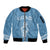 Personalised Guam Sleeve Zip Bomber Jacket Chamoro Latte Stone Mix Tropical - Blue LT7 Unisex Blue - Polynesian Pride