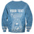Personalised Guam Sweatshirt Chamoro Latte Stone Mix Tropical - Blue LT7 - Polynesian Pride