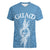 Personalised Guam Women V Neck T Shirt Chamoro Latte Stone Mix Tropical - Blue LT7 Female Blue - Polynesian Pride