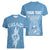 Personalised Guam Women V Neck T Shirt Chamoro Latte Stone Mix Tropical - Blue LT7 - Polynesian Pride