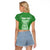 Personalised Guam Raglan Cropped T Shirt Chamoro Latte Stone Mix Tropical - Green LT7 - Polynesian Pride