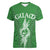 Personalised Guam Women V Neck T Shirt Chamoro Latte Stone Mix Tropical - Green LT7 Female Green - Polynesian Pride