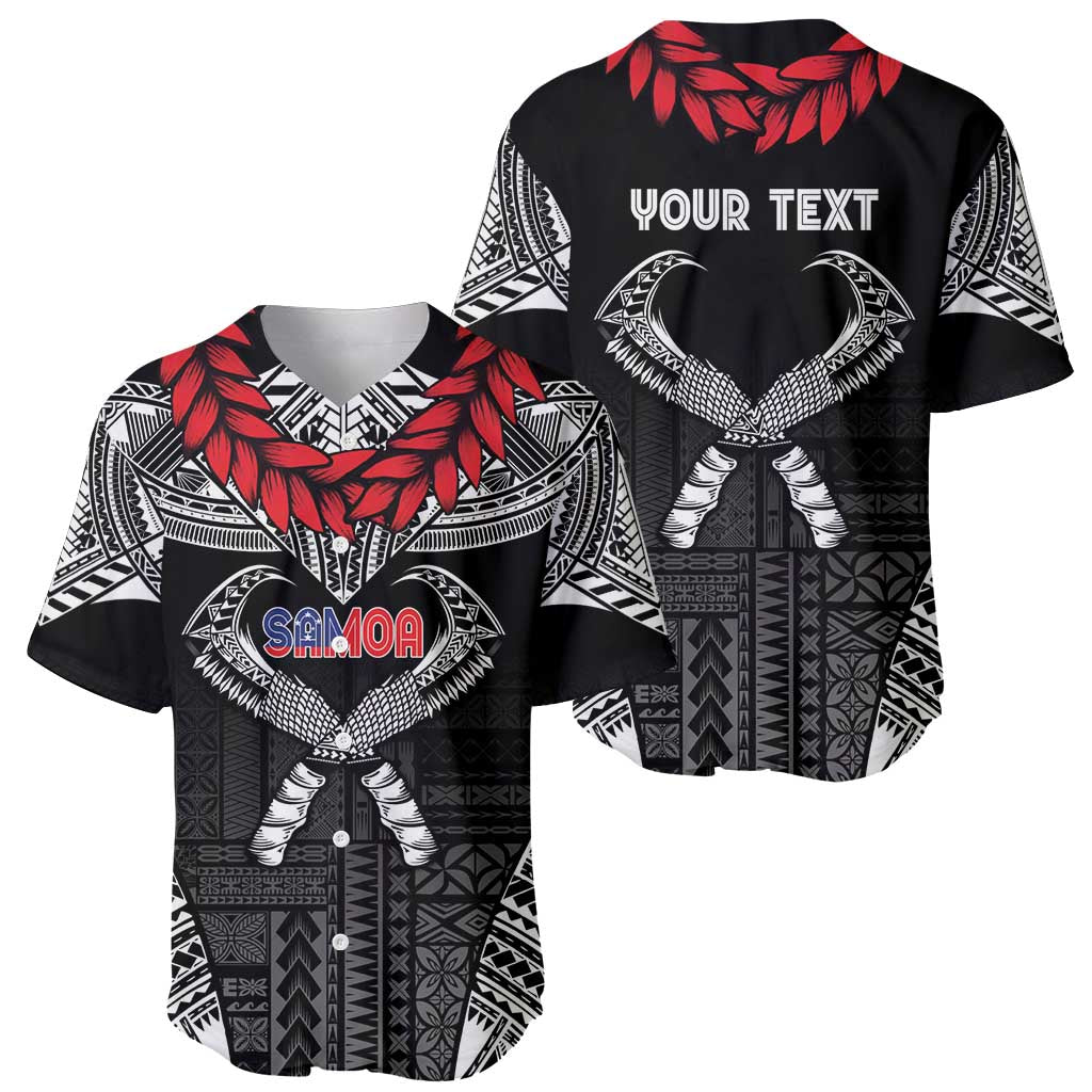 Personalized Talofa Samoa Baseball Jersey Ulafala With Toa Nifo'oti - Black LT7 - Polynesian Pride