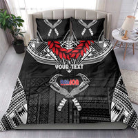 Personalized Talofa Samoa Bedding Set Ulafala With Toa Nifo'oti - Black