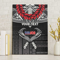 Personalized Talofa Samoa Canvas Wall Art Ulafala With Toa Nifo'oti - Black