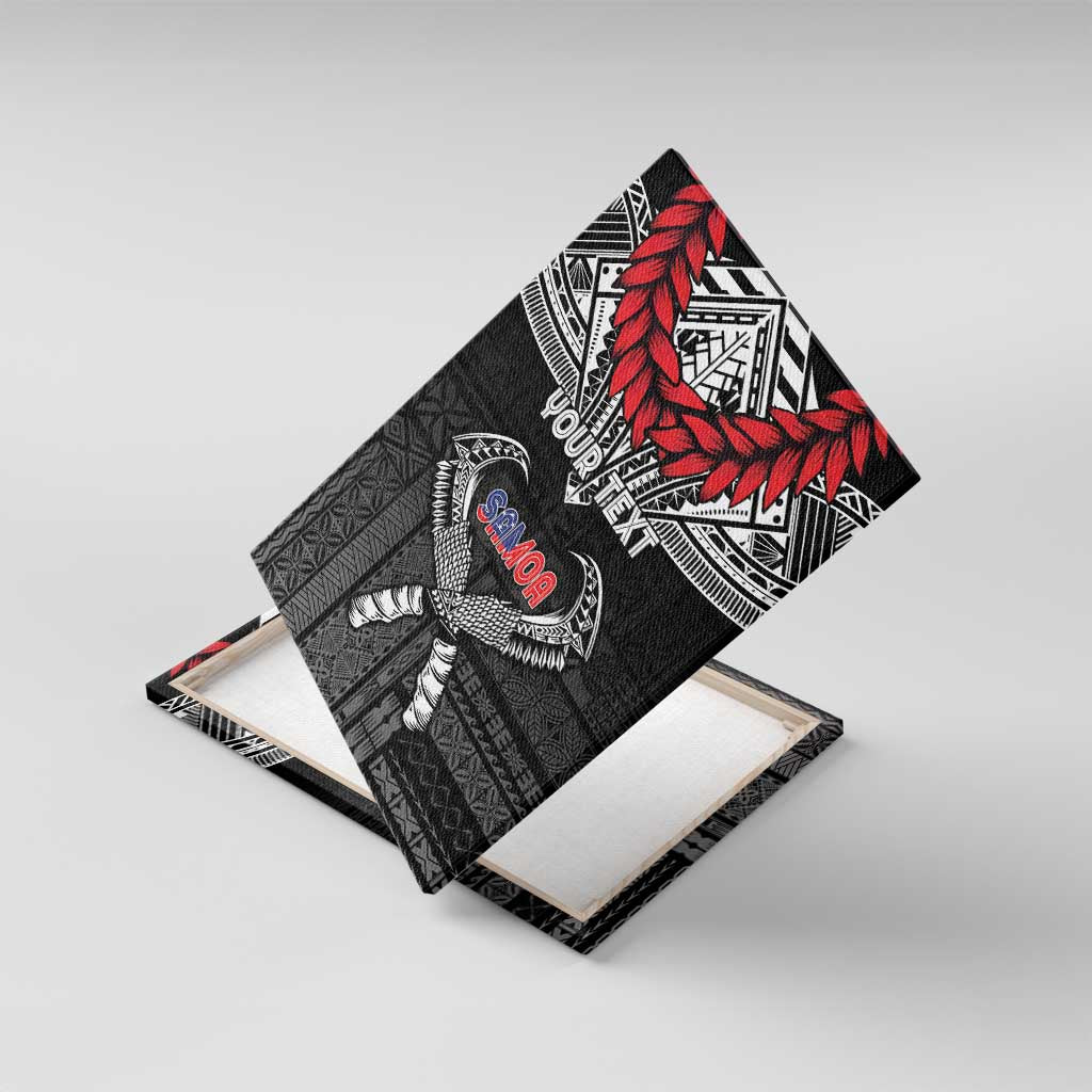 Personalized Talofa Samoa Canvas Wall Art Ulafala With Toa Nifo'oti - Black