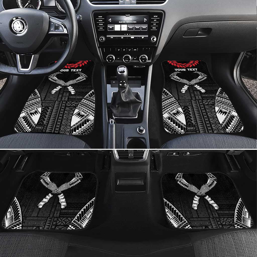 Personalized Talofa Samoa Car Mats Ulafala With Toa Nifo'oti - Black