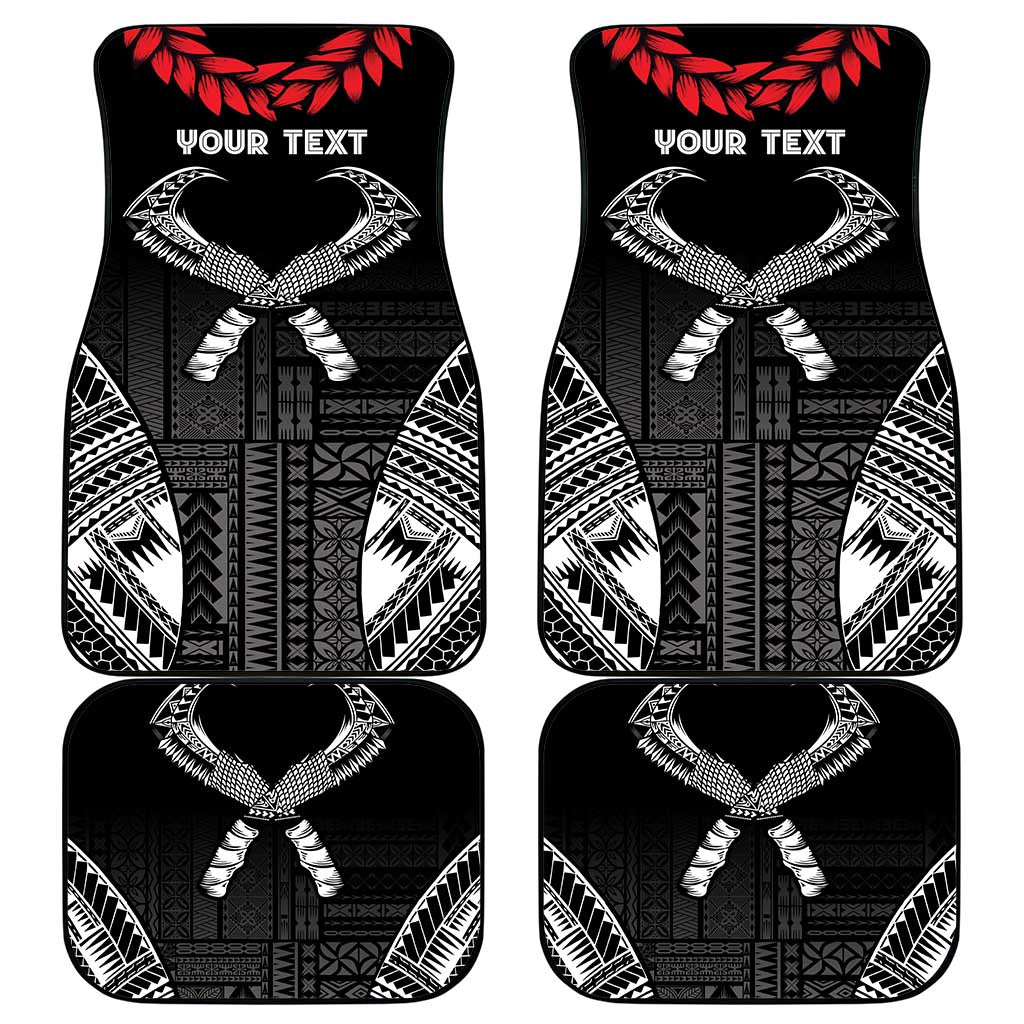 Personalized Talofa Samoa Car Mats Ulafala With Toa Nifo'oti - Black