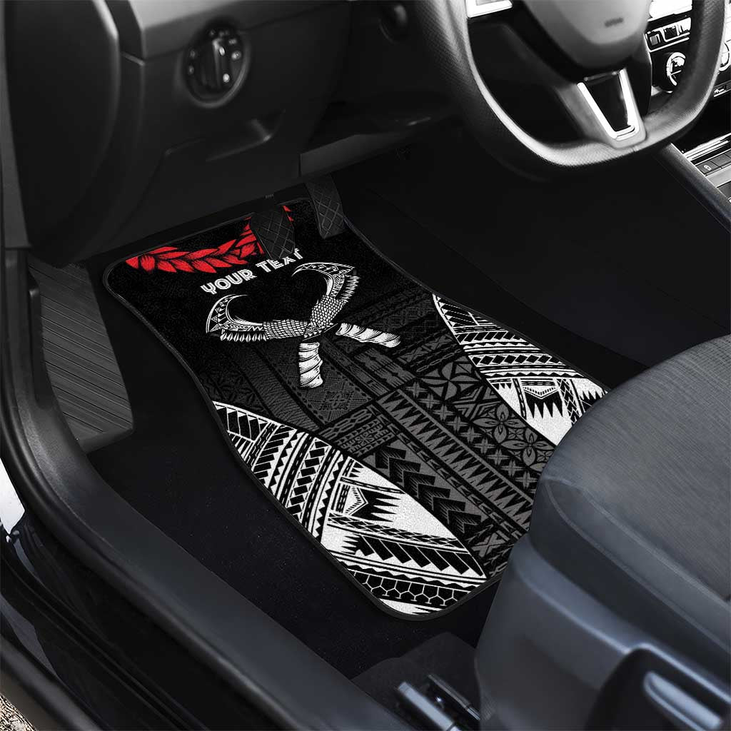 Personalized Talofa Samoa Car Mats Ulafala With Toa Nifo'oti - Black