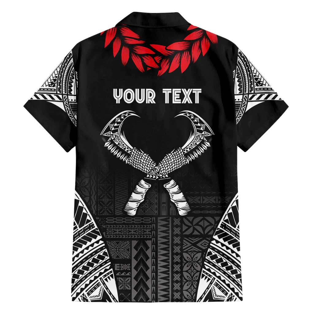 Personalized Talofa Samoa Family Matching Tank Maxi Dress and Hawaiian Shirt Ulafala With Toa Nifo'oti - Black LT7 - Polynesian Pride