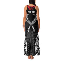 Personalized Talofa Samoa Family Matching Tank Maxi Dress and Hawaiian Shirt Ulafala With Toa Nifo'oti - Black LT7 - Polynesian Pride