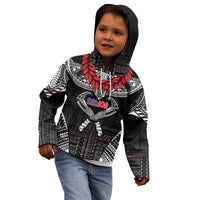 Personalized Talofa Samoa Kid Hoodie Ulafala With Toa Nifo'oti - Black LT7 - Polynesian Pride