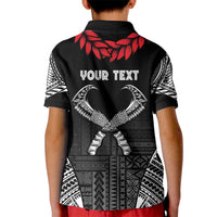 Personalized Talofa Samoa Kid Polo Shirt Ulafala With Toa Nifo'oti - Black LT7 - Polynesian Pride