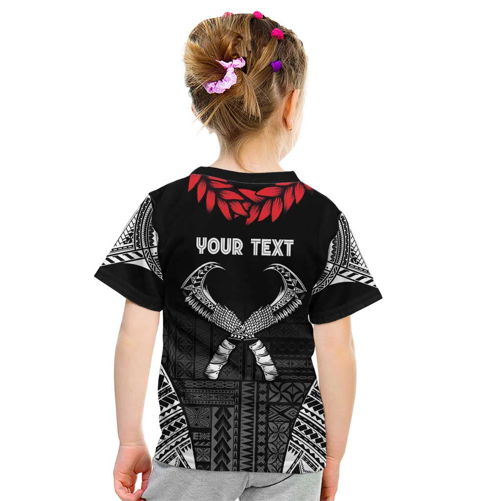 Personalized Talofa Samoa Kid T Shirt Ulafala With Toa Nifo'oti - Black LT7 - Polynesian Pride