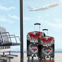 Personalized Talofa Samoa Luggage Cover Ulafala With Toa Nifo'oti - Black