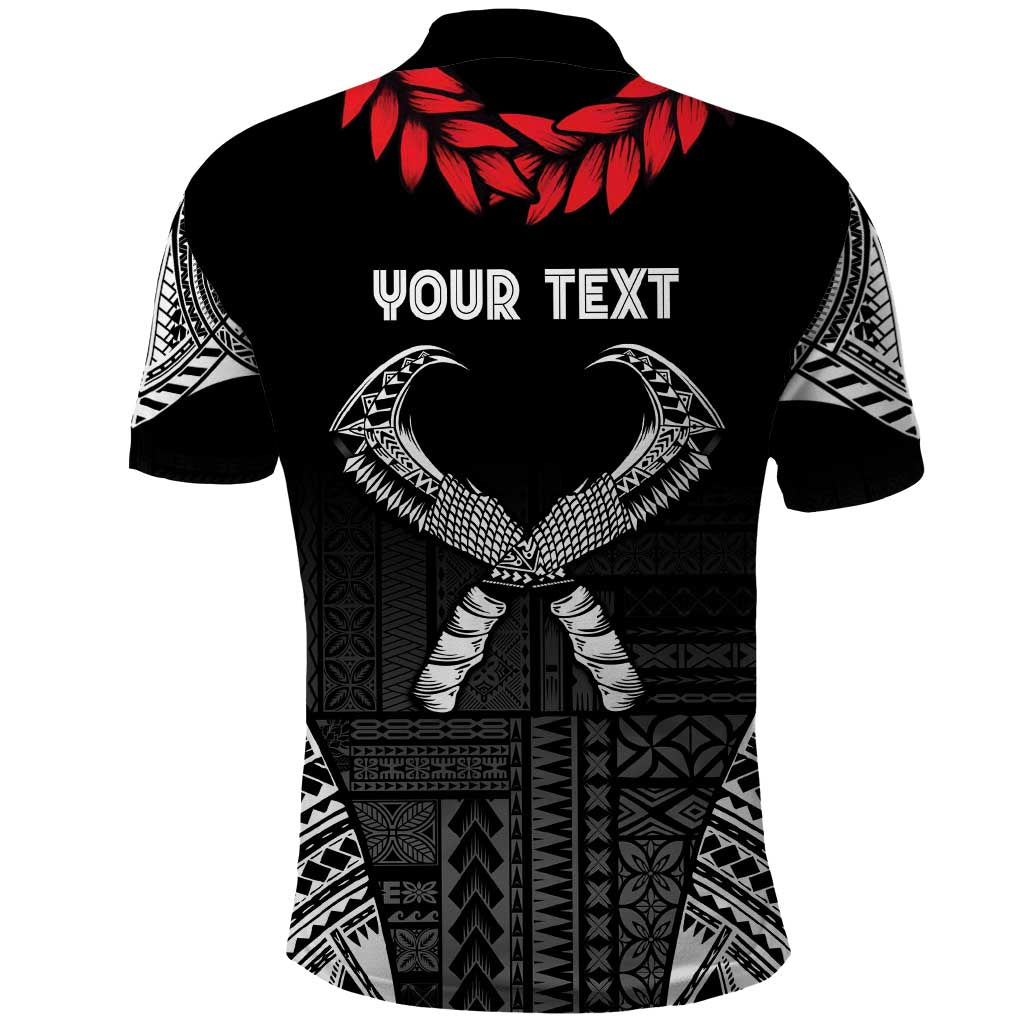 Personalized Talofa Samoa Polo Shirt Ulafala With Toa Nifo'oti - Black