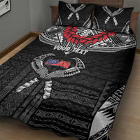Personalized Talofa Samoa Quilt Bed Set Ulafala With Toa Nifo'oti - Black
