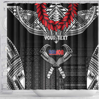 Personalized Talofa Samoa Shower Curtain Ulafala With Toa Nifo'oti - Black