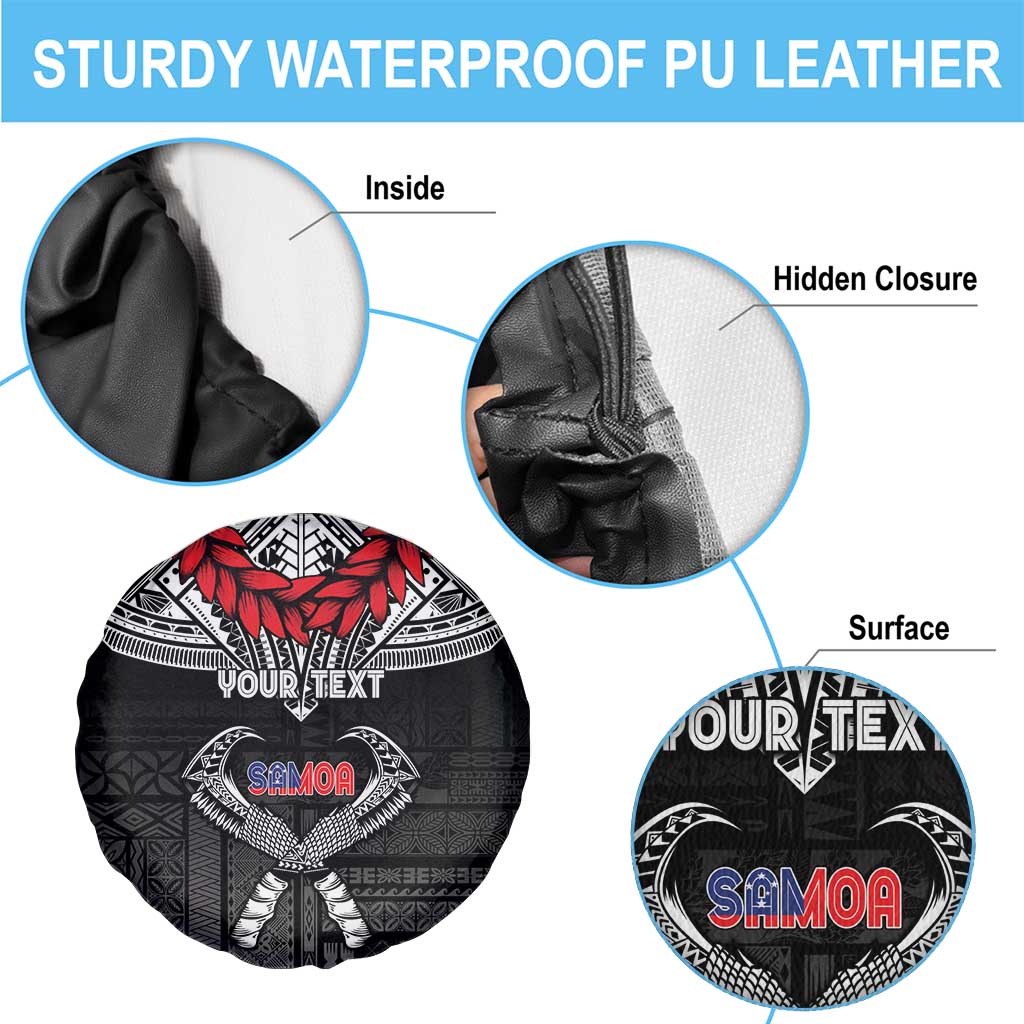 Personalized Talofa Samoa Spare Tire Cover Ulafala With Toa Nifo'oti - Black