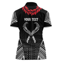 Personalized Talofa Samoa Women Polo Shirt Ulafala With Toa Nifo'oti - Black
